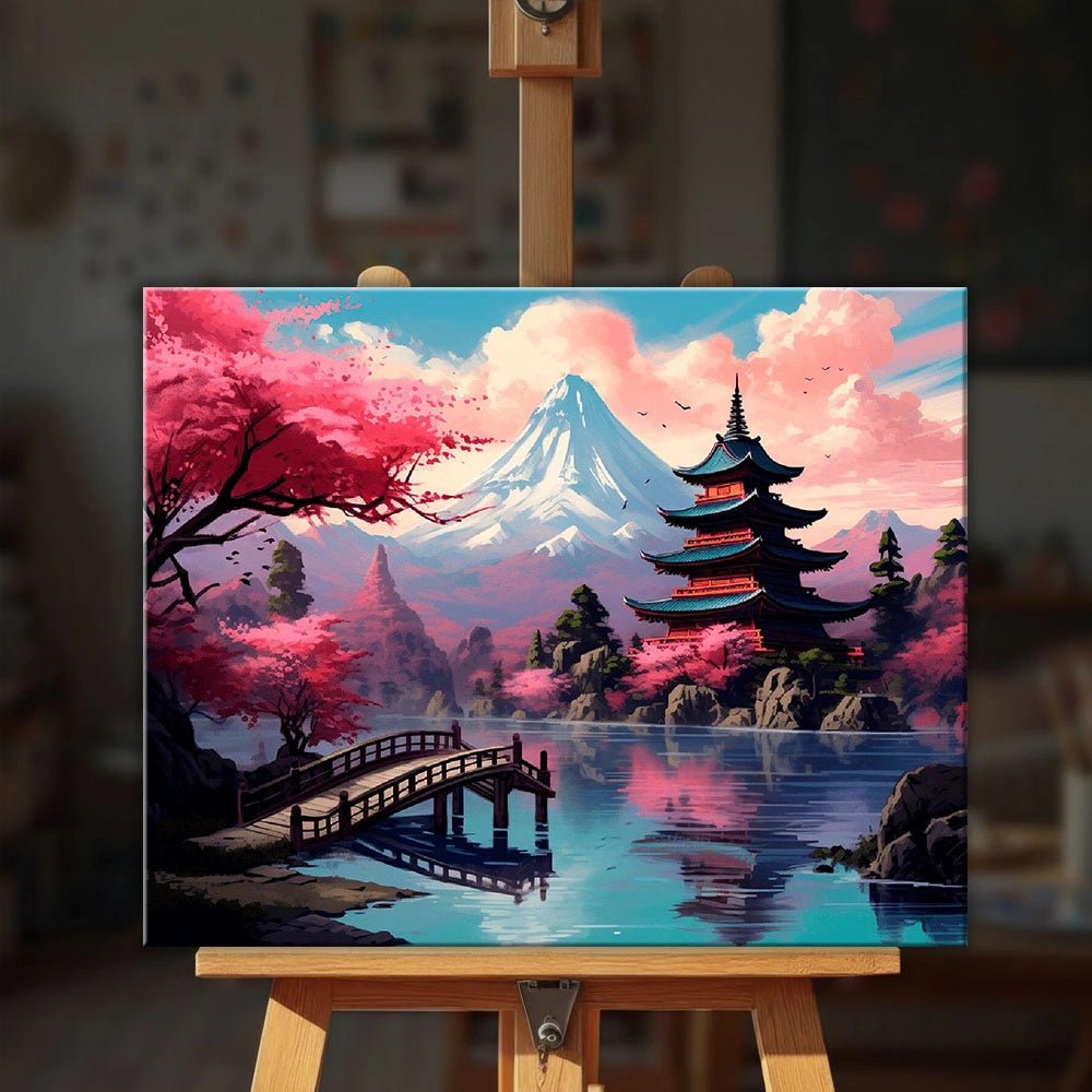 Blossoms of Fuji paint by numbers kit