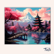 Blossoms of Fuji paint by numbers kit