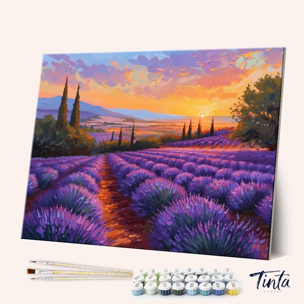 Lavender Meadow Sunset paint by numbers kit