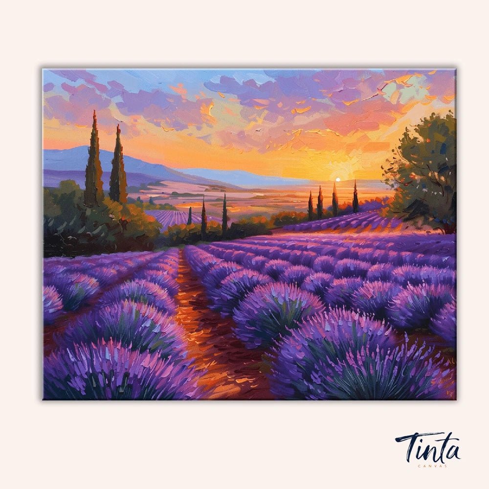 Lavender Meadow Sunset paint by numbers kit
