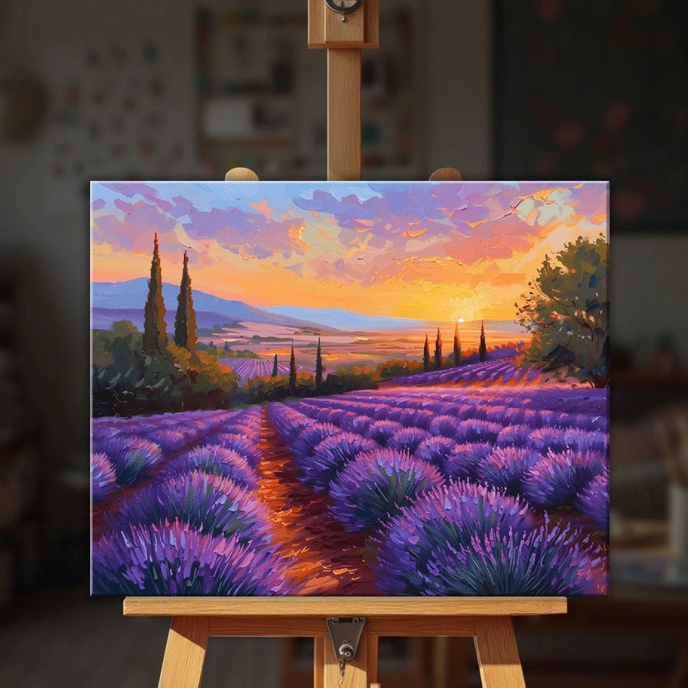 Lavender Meadow Sunset paint by numbers kit