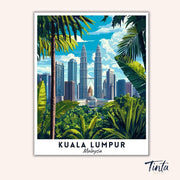 Kuala Lumpur - Travel Poster paint by numbers kit