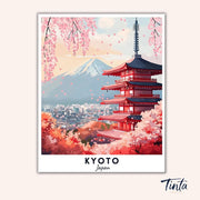 Kyoto - Travel Poster paint by numbers kit