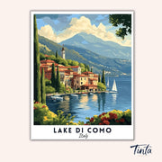 Lake di Como - Travel Poster paint by numbers kit