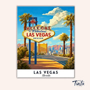 Las Vegas - Travel Poster paint by numbers kit