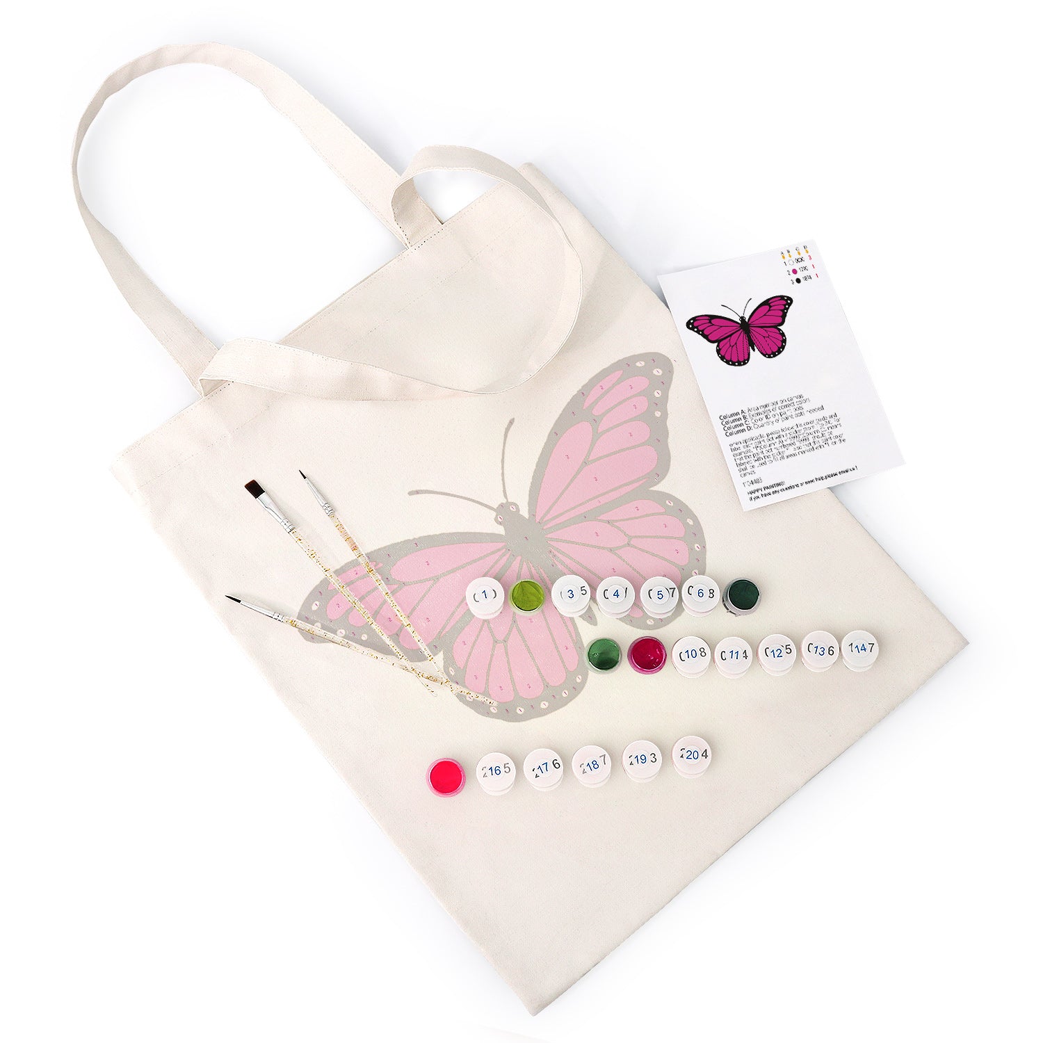 Blush Butterfly Carry Bag paint by numbers kit