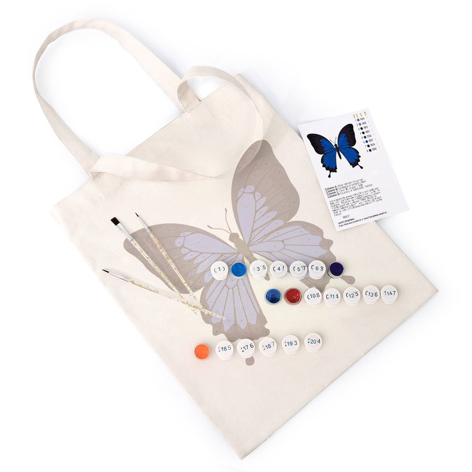Sapphire Butterfly Carry Bag paint by numbers kit