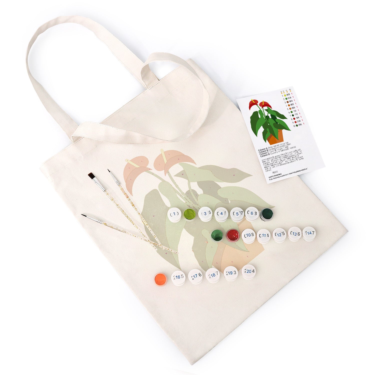 Anthurium Plant Carry Bag paint by numbers kit