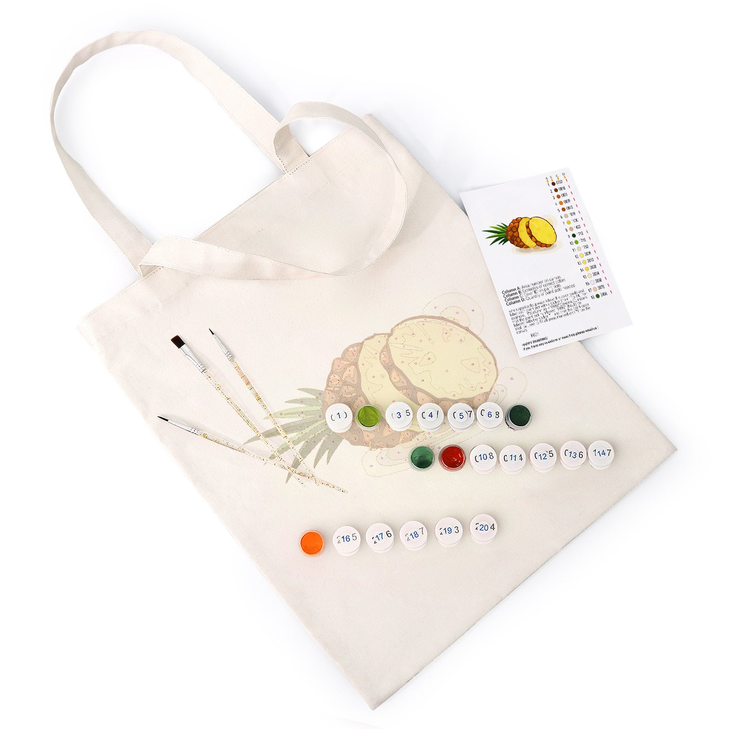 Tropical Pineapple Carry Bag paint by numbers kit