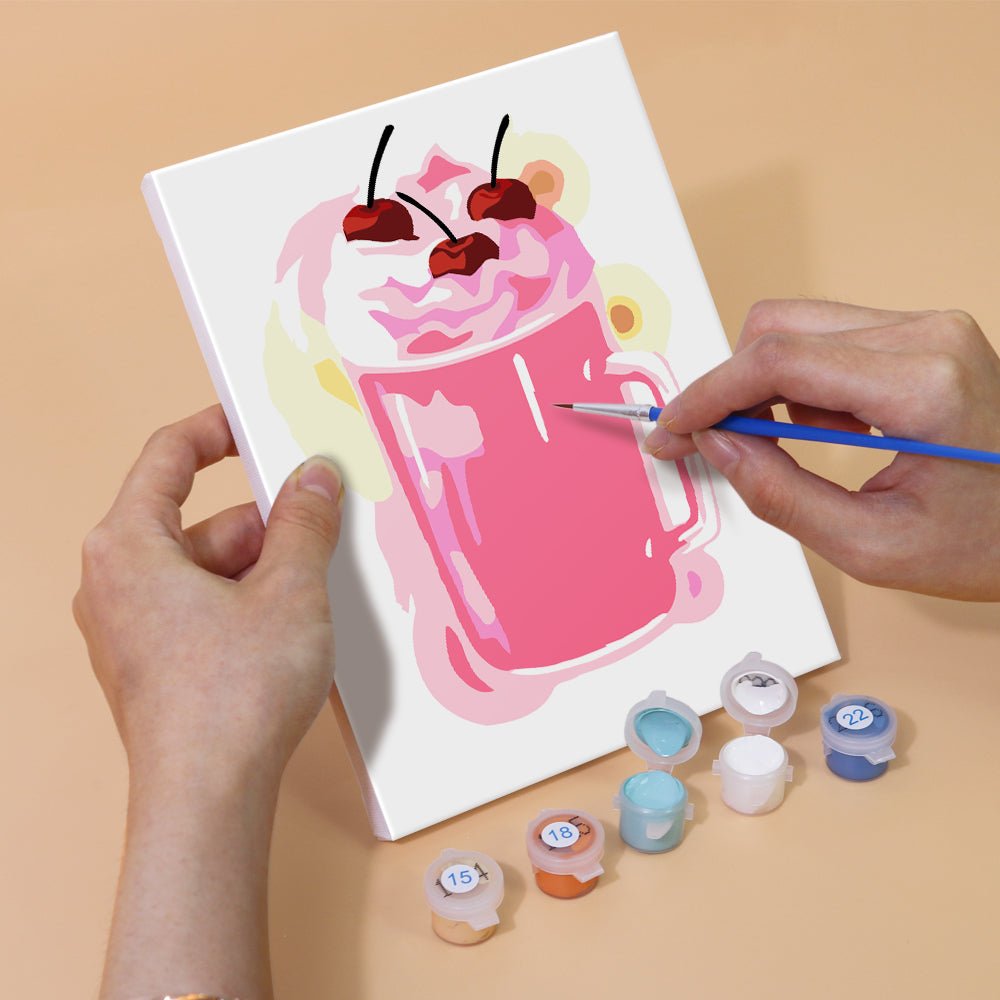 Sweet Sundae Sips - Mini Paint by Numbers Kit (6 Pieces) paint by numbers kit