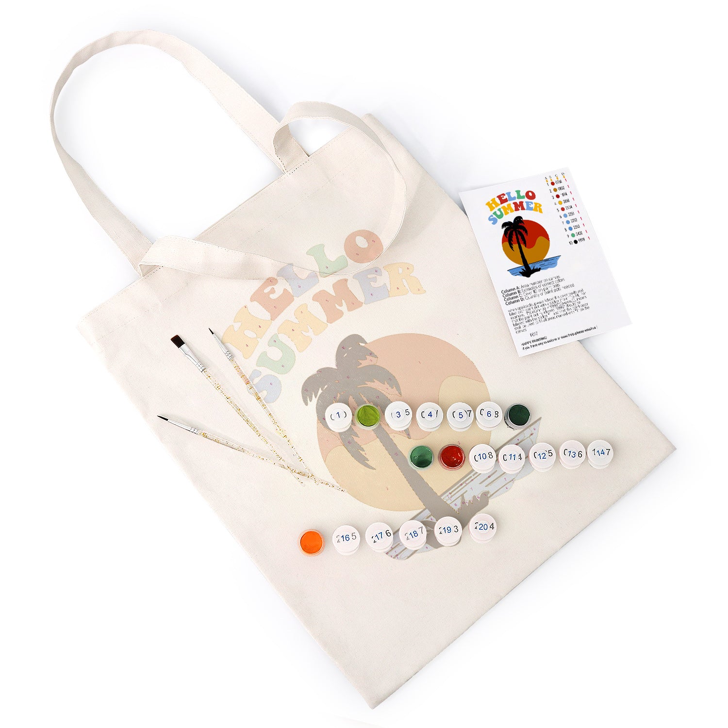 Hello Summer Carry Bag paint by numbers kit