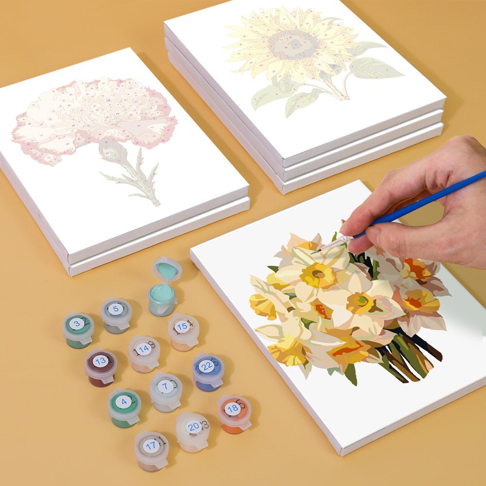 Fresh Meadow Florals - Mini Paint by Numbers Kit (6 Pieces)