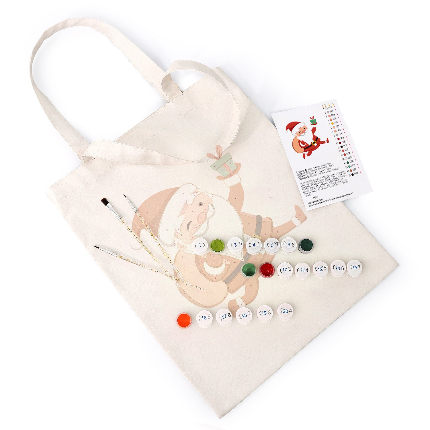Jolly Santa Carry Bag paint by numbers kit