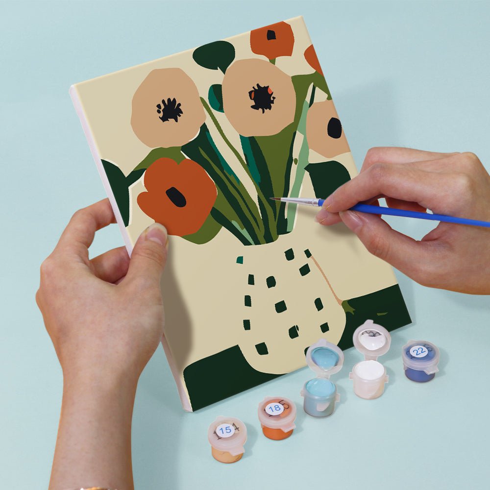 Modern Bloom Gallery - Mini Paint by Numbers Kit (6 Pieces) paint by numbers kit