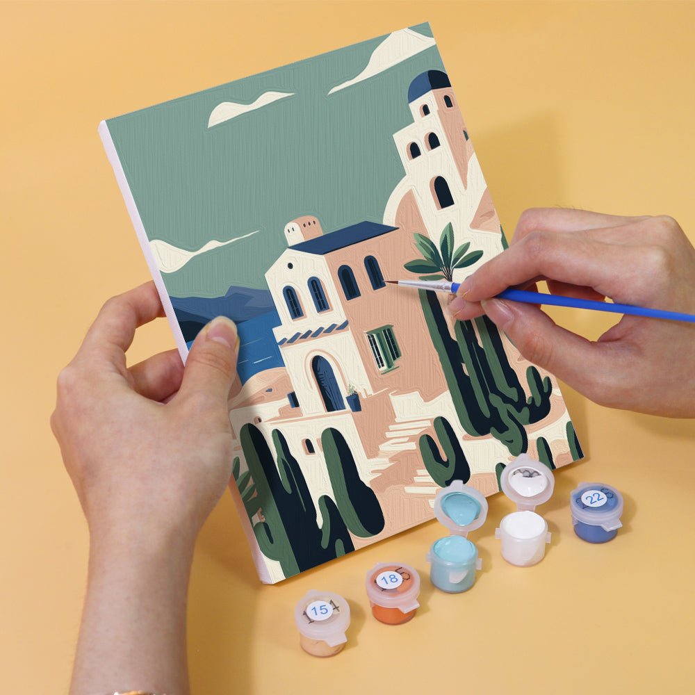 Mediterranean Archways - Mini Paint by Numbers Kit (6 Pieces) paint by numbers kit