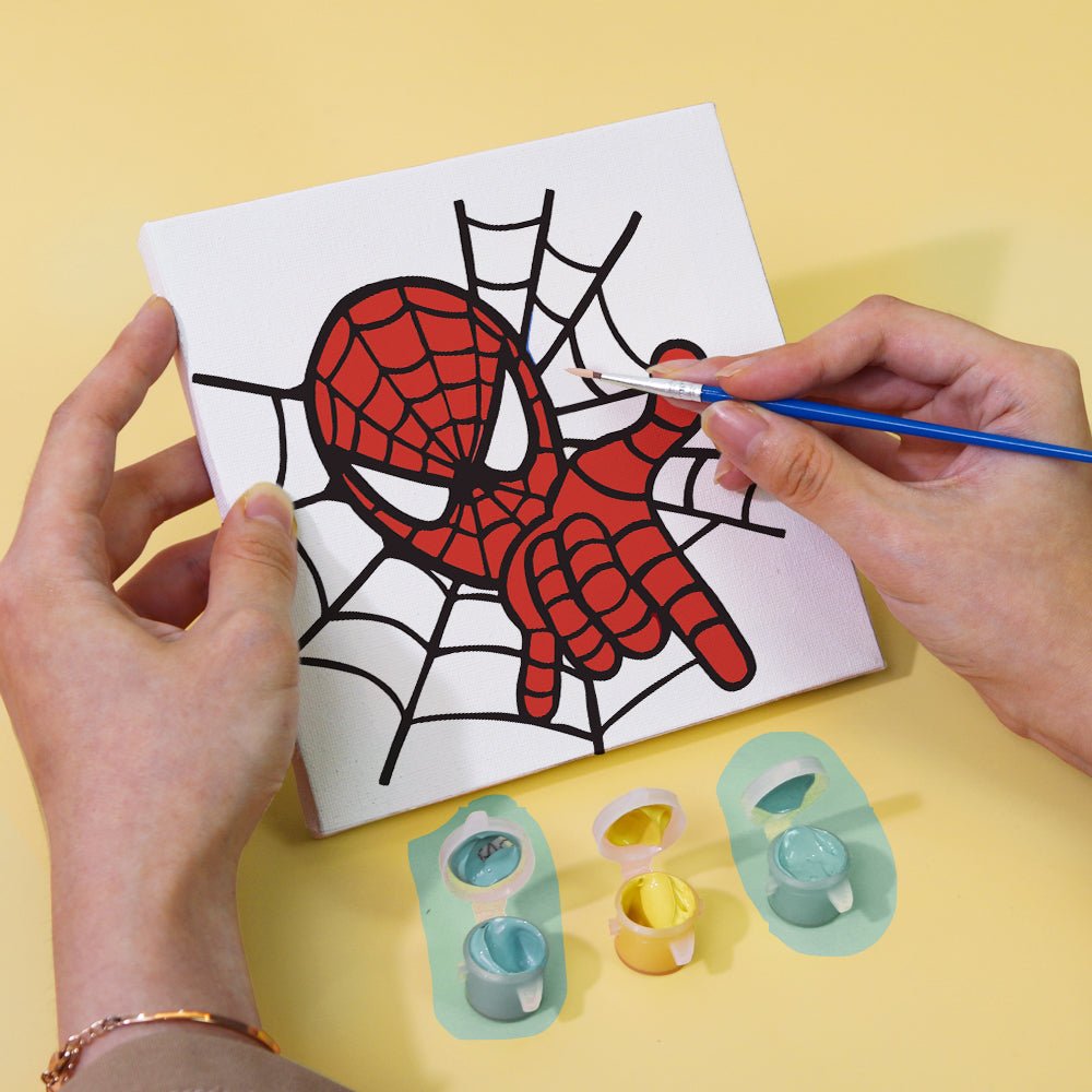 Web Hero Minis - Mini Paint by Numbers Kit (6 Pieces) paint by numbers kit