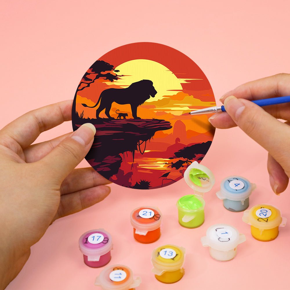 Sunset Landscape Silhouettes - Coasters Paint by Numbers Kit (6 Pieces) paint by numbers kit