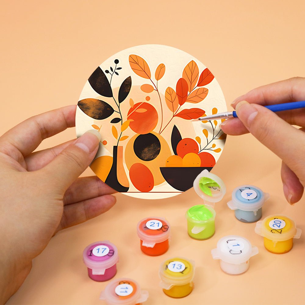 Modern Botanical Art - Coasters Paint by Numbers Kit (6 Pieces) paint by numbers kit