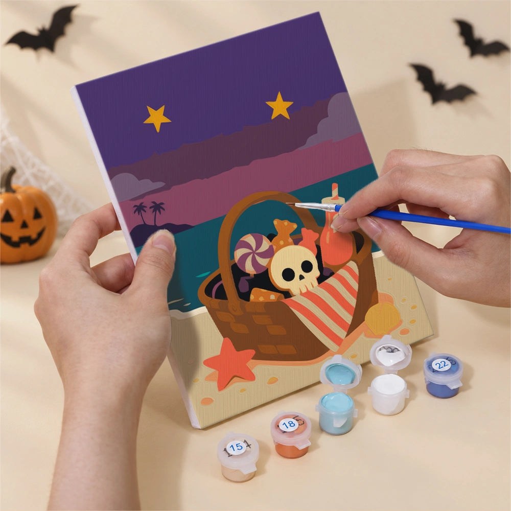 Halloween Beach Escape - Mini Paint by Numbers (6 Pieces)