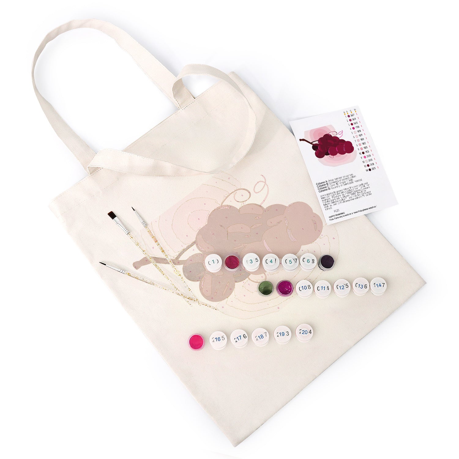 Velvet Grapes Carry Bag paint by numbers kit