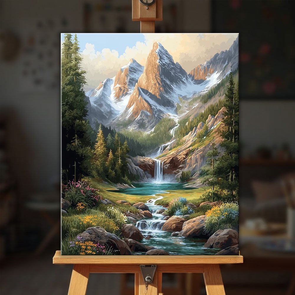 Majestic Peaks paint by numbers kit