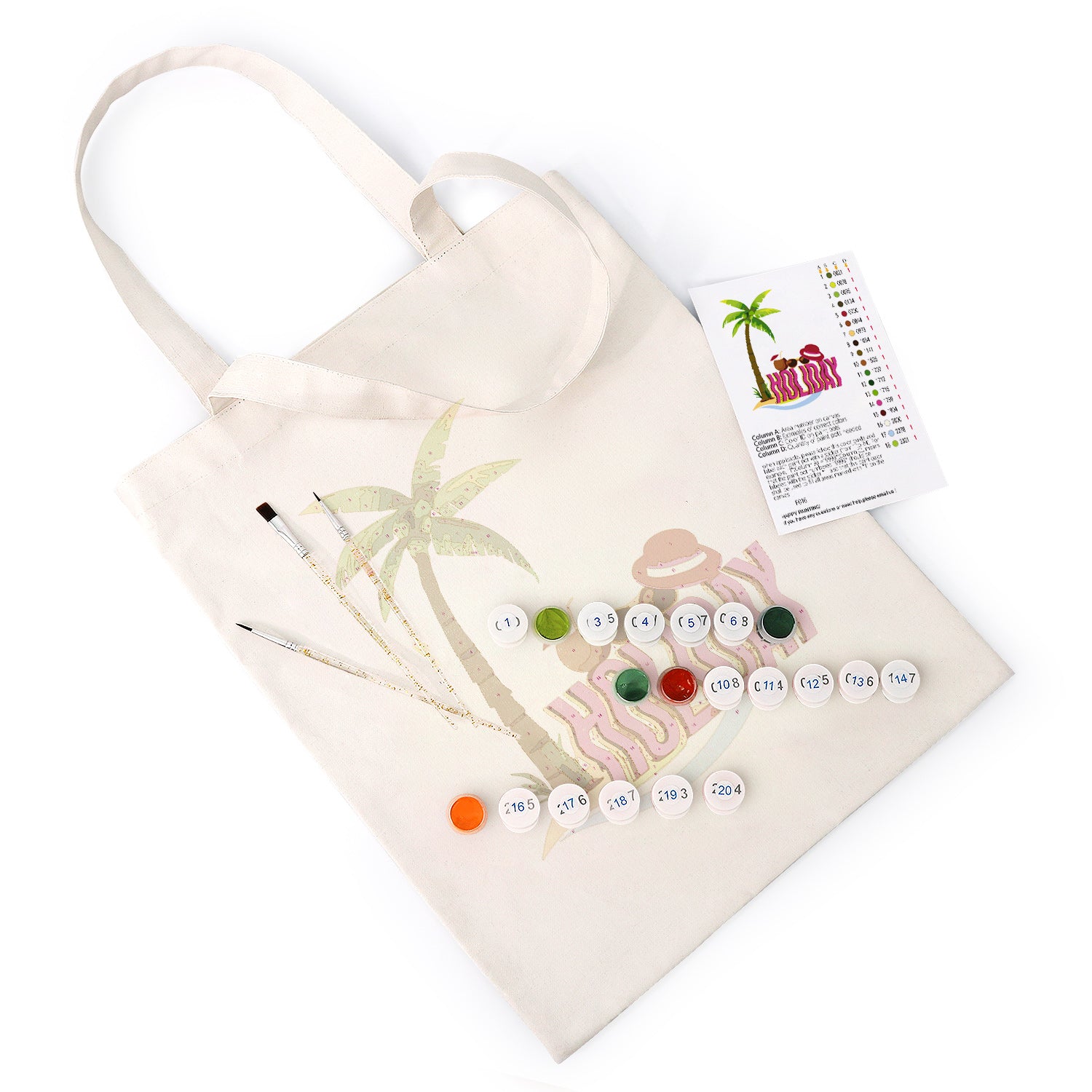 Island Holiday Carry Bag paint by numbers kit