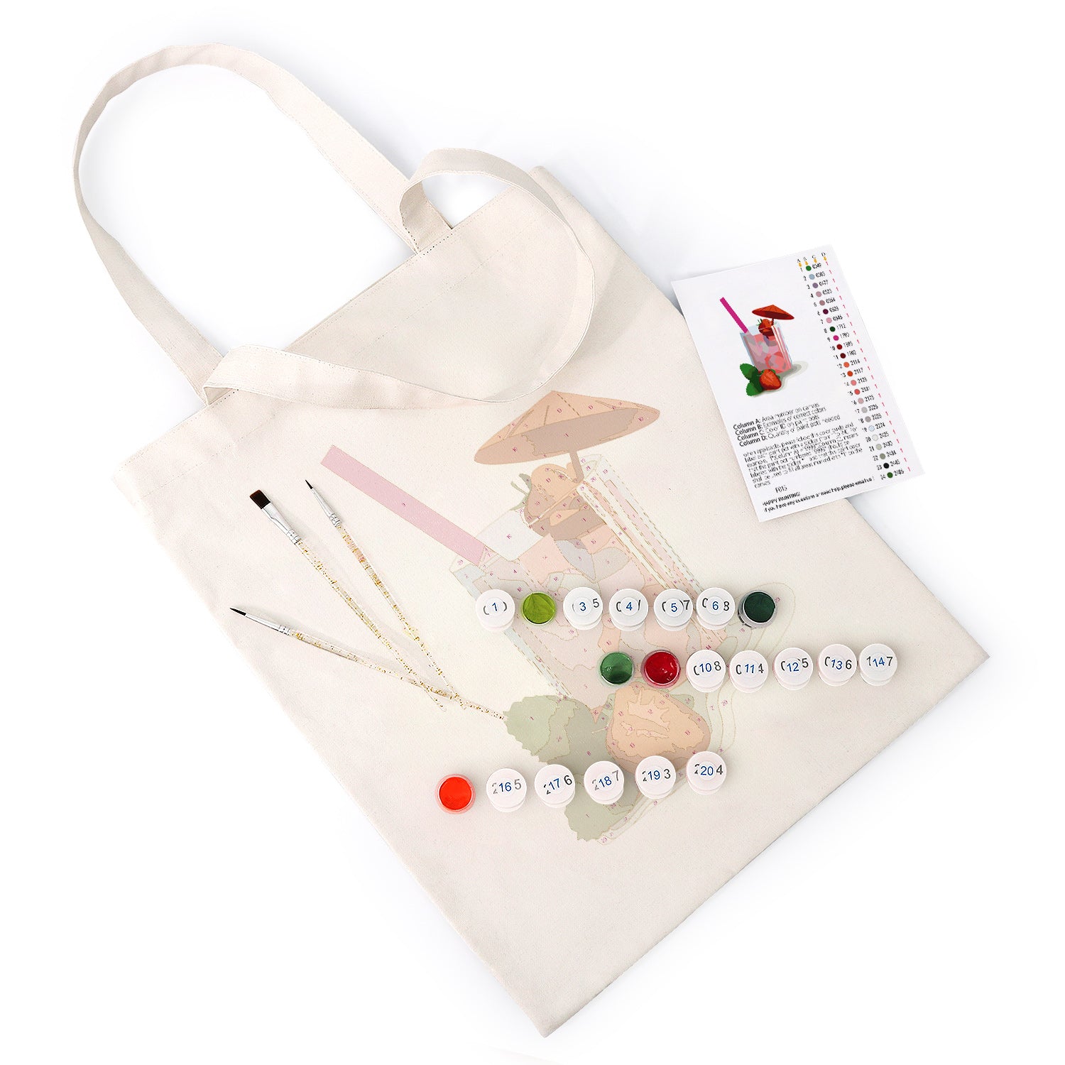 Strawberry Bliss Carry Bag paint by numbers kit
