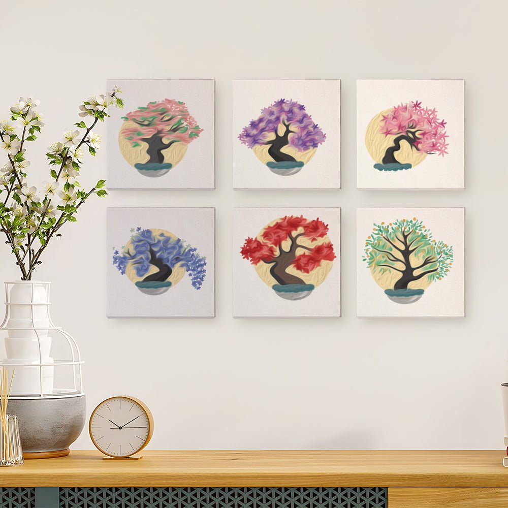 Seasons of Serenity Tree - Mini Paint by Numbers Kit (6 Pieces)