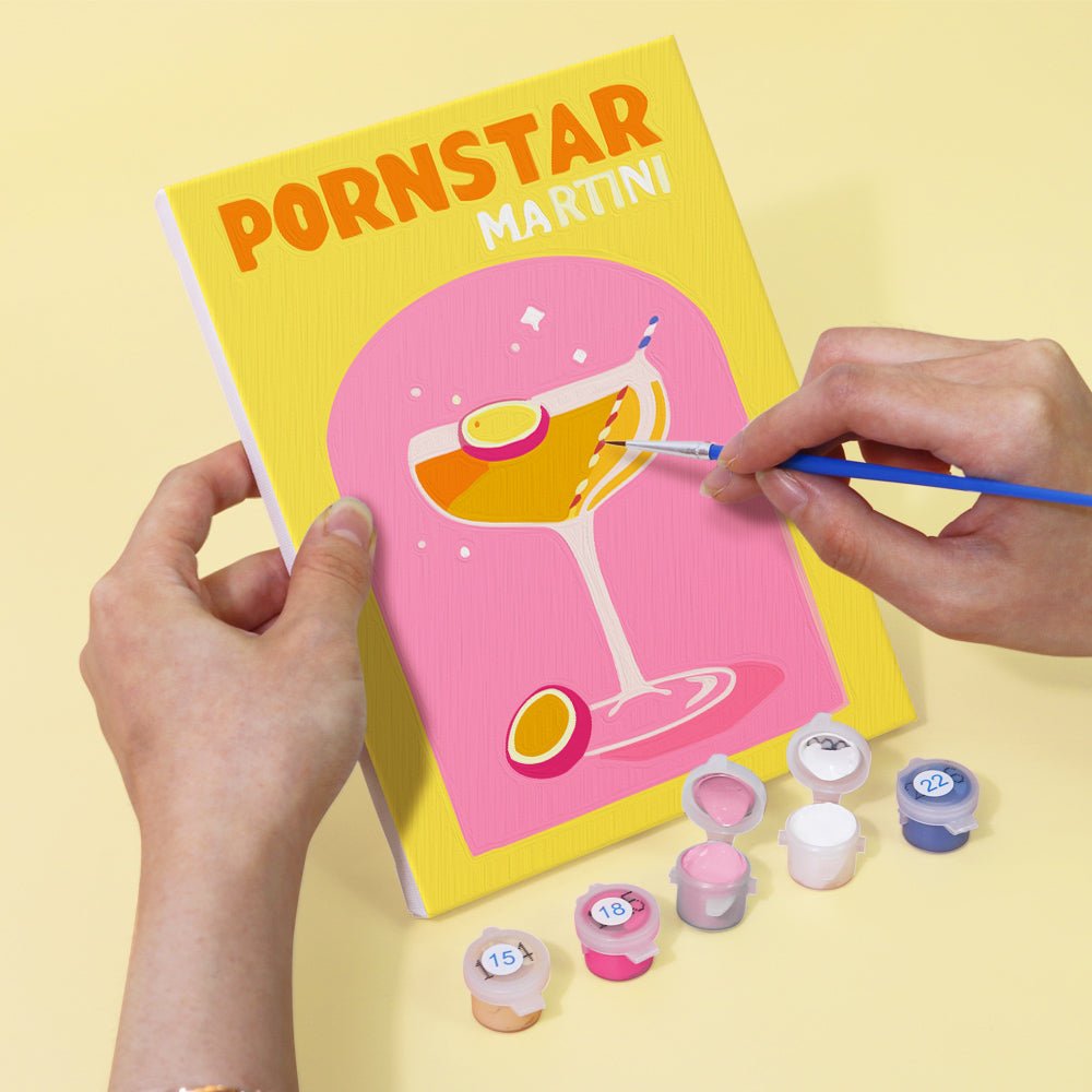 Pop Cocktail Parade - Mini Paint by Numbers Kit (6 Pieces) paint by numbers kit