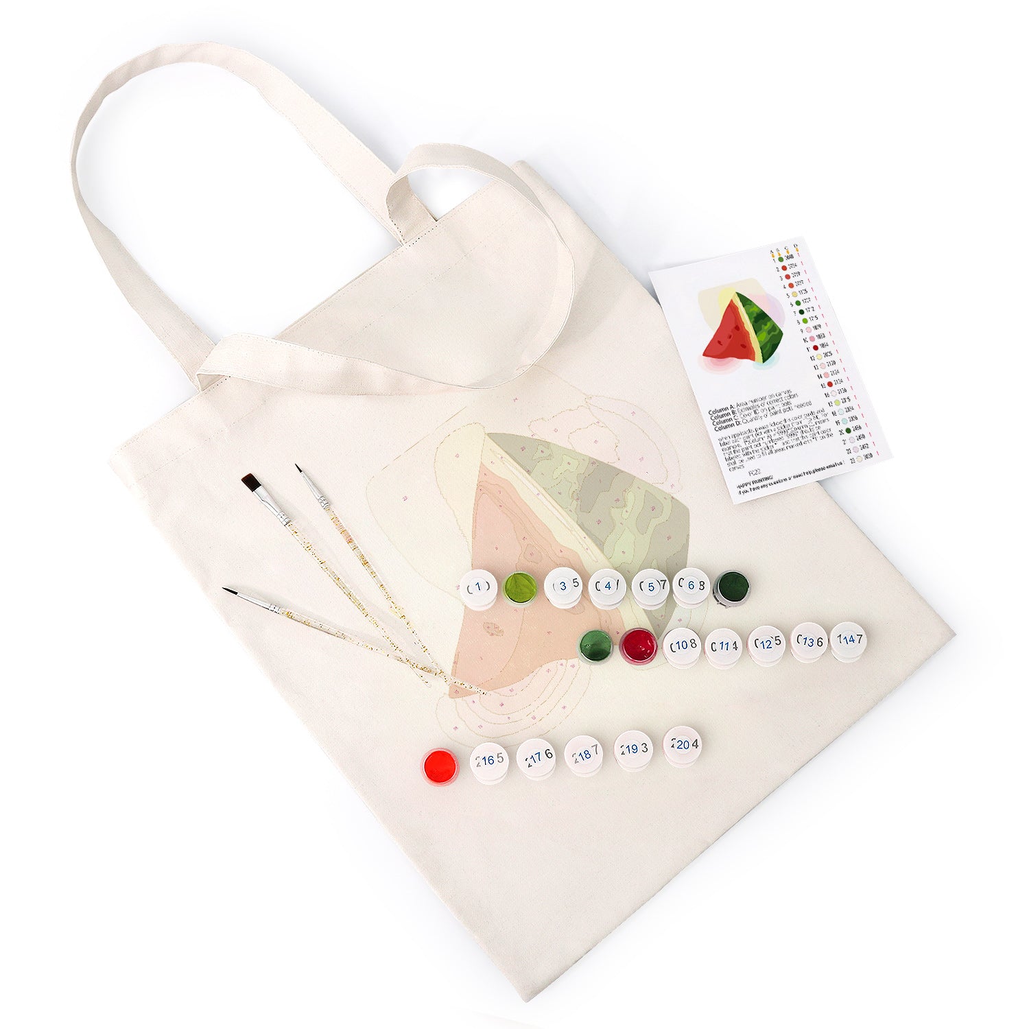 Juicy Watermelon Carry Bag paint by numbers kit
