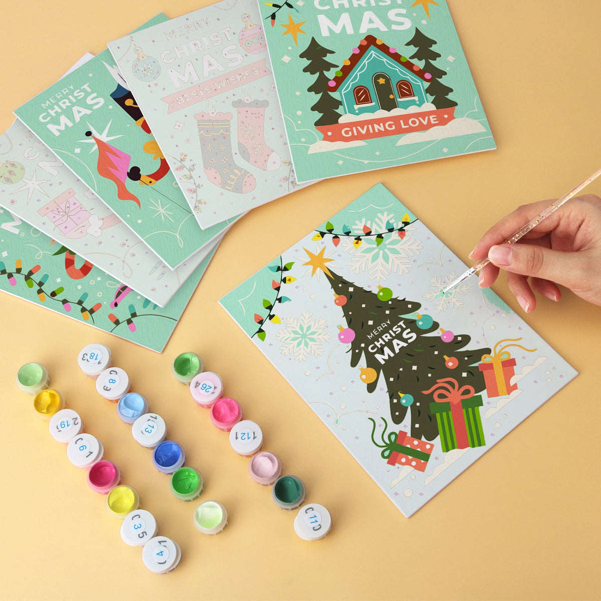 Christmas Cheer - Mini Paint by Numbers (6 Pieces)