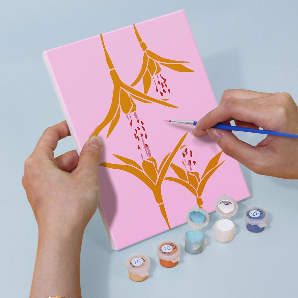Modern Floral Harmony - Mini Paint by Numbers Kit (6 Pieces) paint by numbers kit