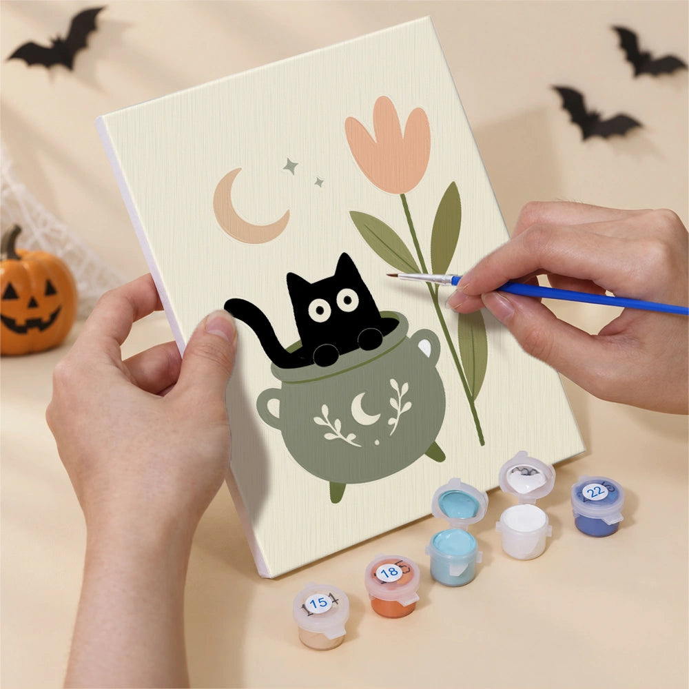 Pastel Spooky Cats - Mini Paint by Numbers (6 Pieces)
