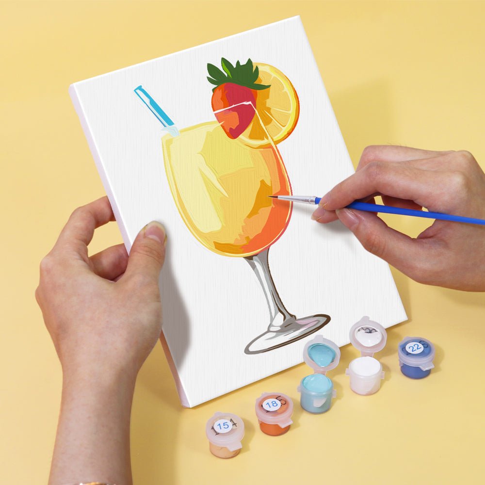 Sunlit Sips - Mini Paint by Numbers Kit (6 Pieces) paint by numbers kit