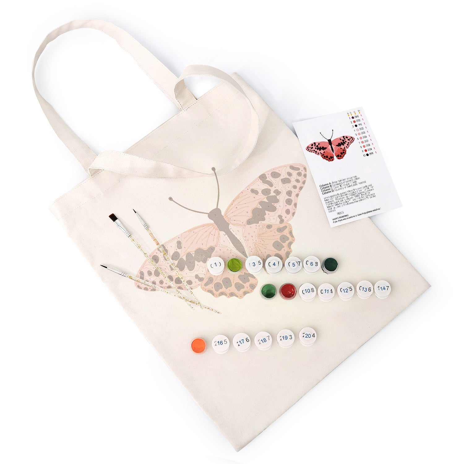 Coral Butterfly Carry Bag paint by numbers kit