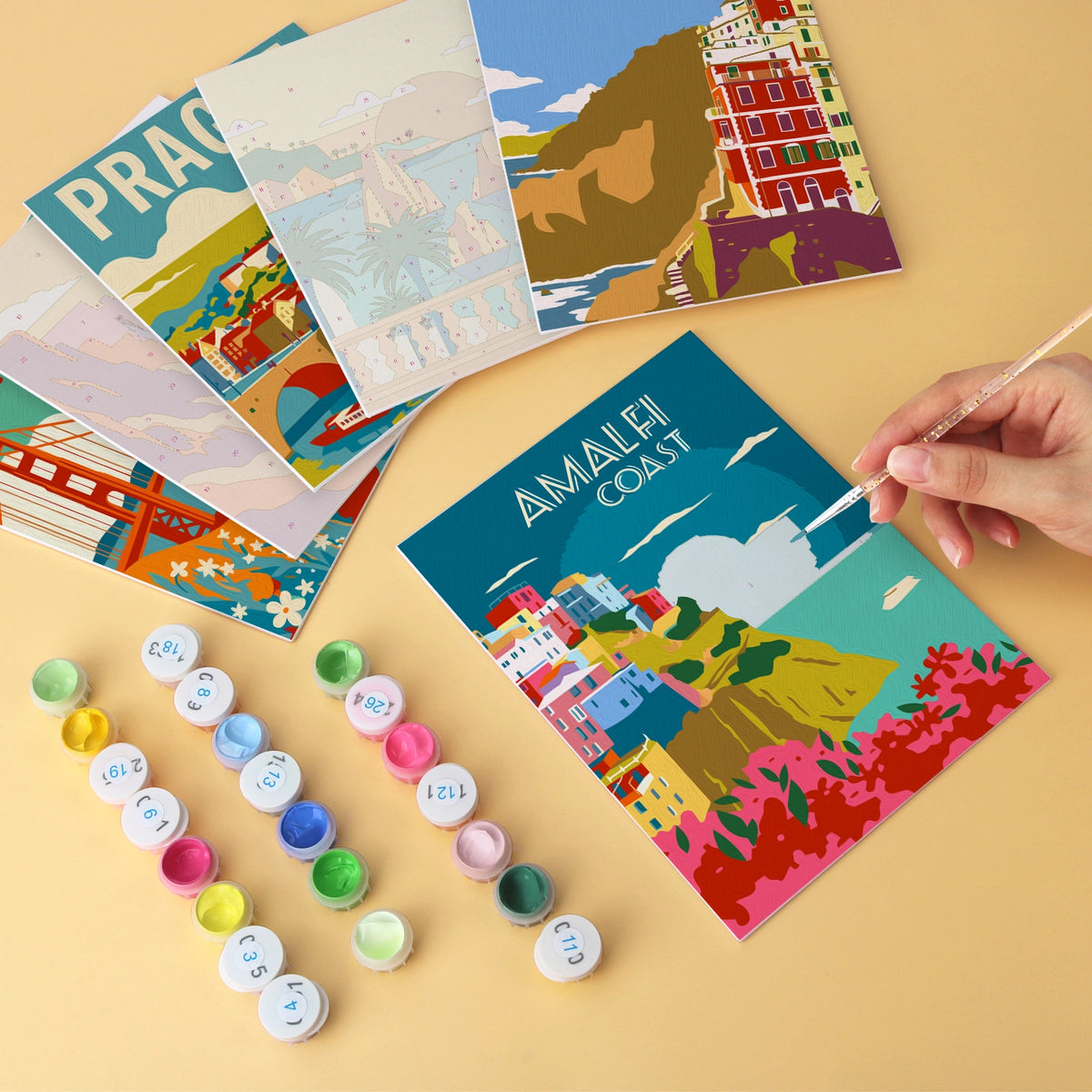 Dream Destinations - Mini Paint by Numbers (6 Pieces)