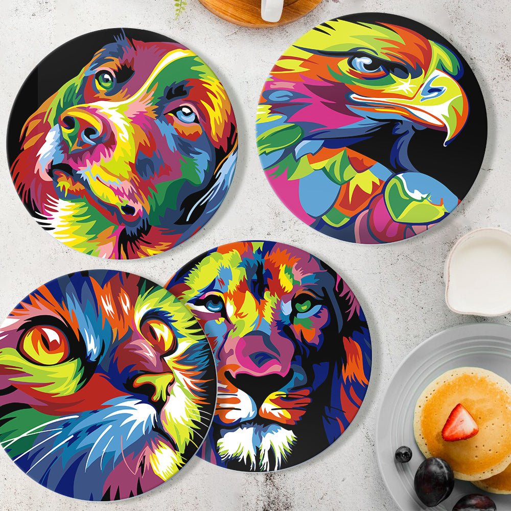 Neon Wildlife (6 Pieces) paint by numbers kit