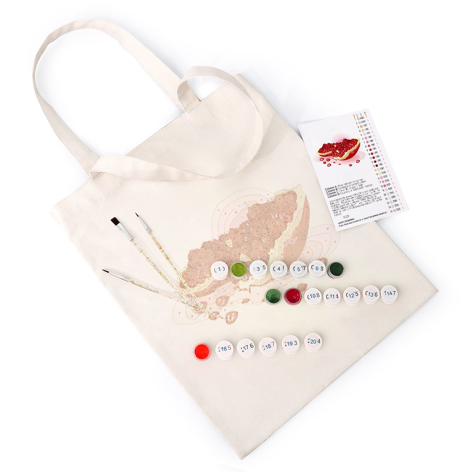 Ruby Pomegranate Carry Bag paint by numbers kit