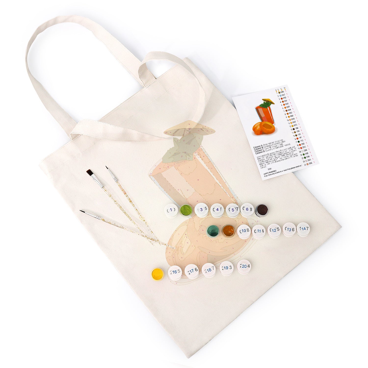 Citrus Refresh Carry Bag paint by numbers kit