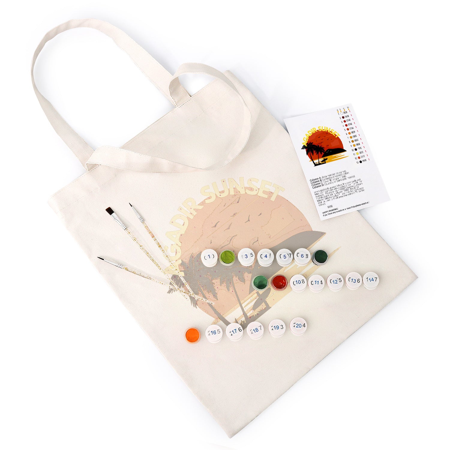 Agadir Sunset Carry Bag paint by numbers kit