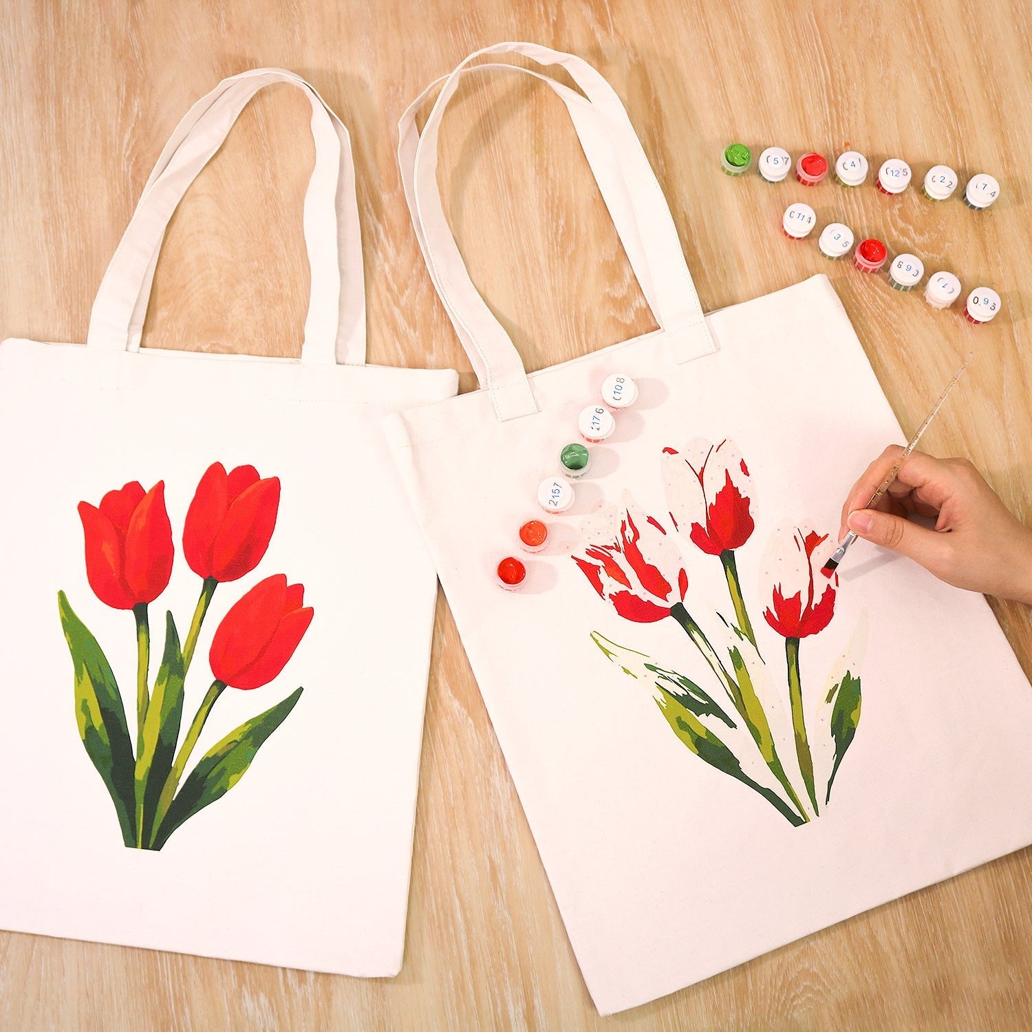 Scarlet Tulip Carry Bag paint by numbers kit
