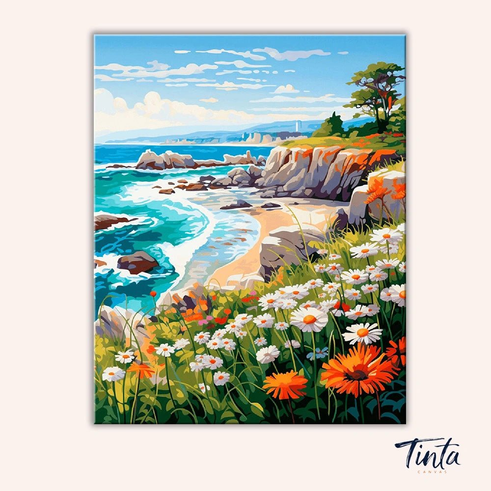 Acantilado de flores silvestres