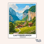 Lauterbrunnen - Travel Poster paint by numbers kit