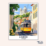 Lisbon - Travel Poster paint by numbers kit