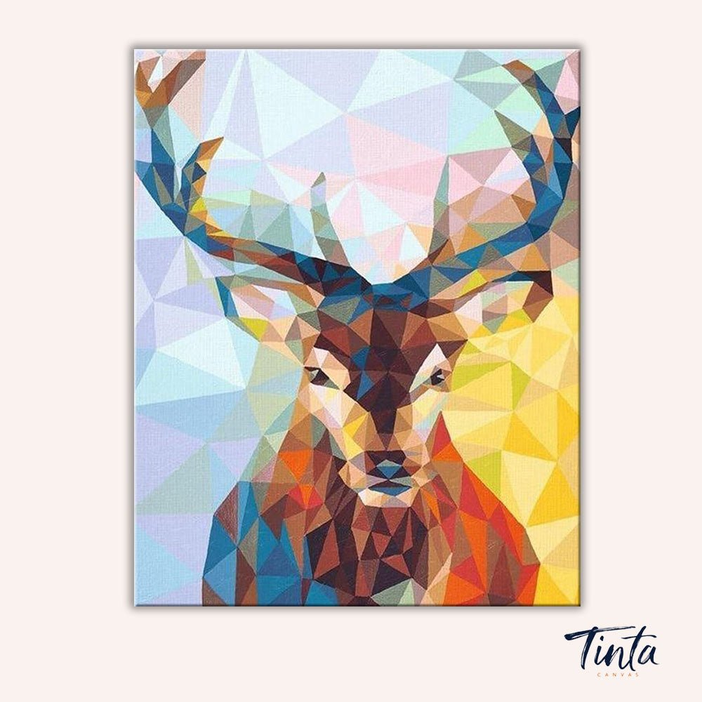 Abstract Deer paint by numbers kit