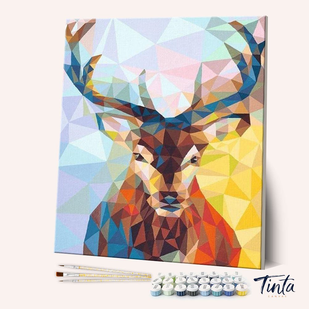 Abstract Deer paint by numbers kit