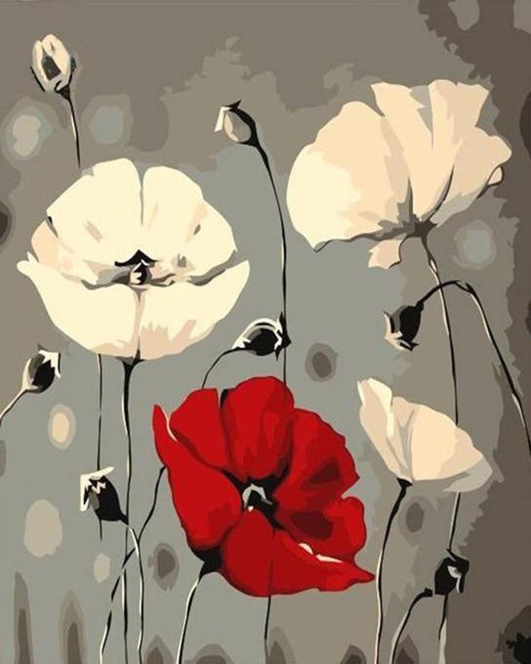Abstract Flowers paint by numbers kit
