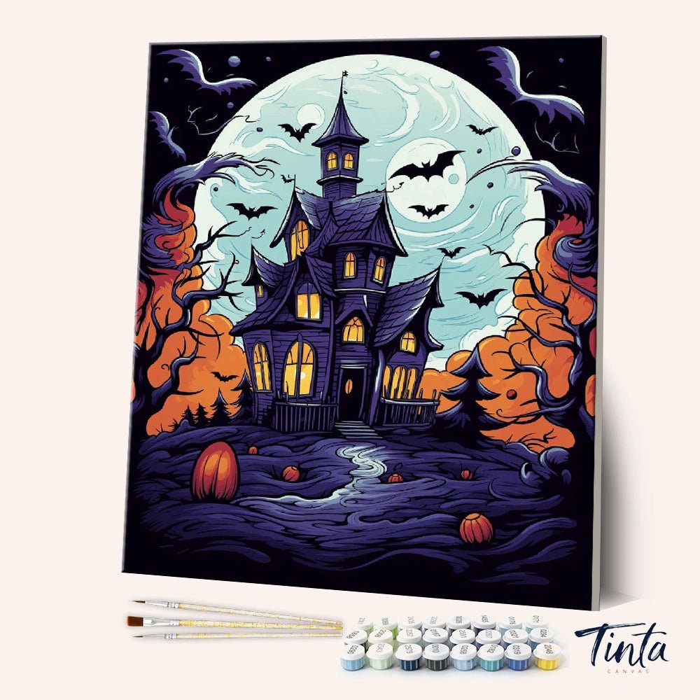 Mansión iluminada por la luna