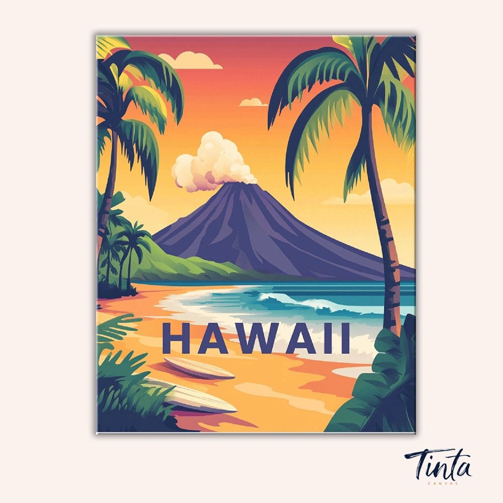 Horizonte de palmeras de Hawái