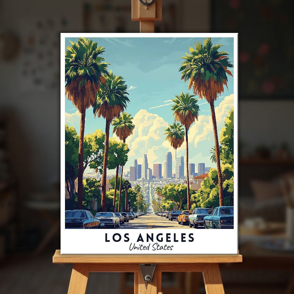 Los Angeles - Travel Poster paint by numbers kit